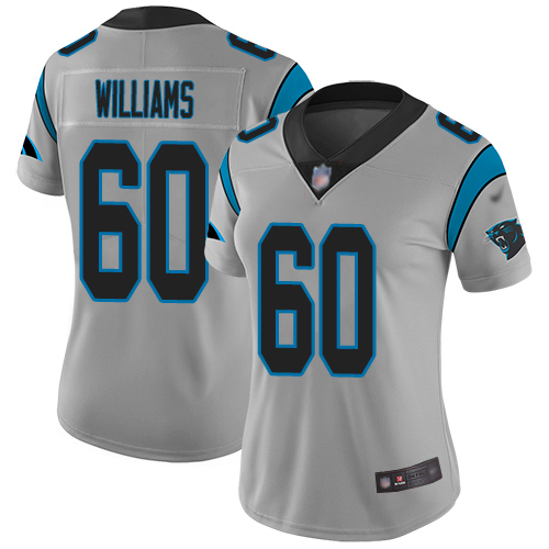 Carolina Panthers Limited Silver Women Daryl Williams Jersey NFL Football 60 Inverted Legend